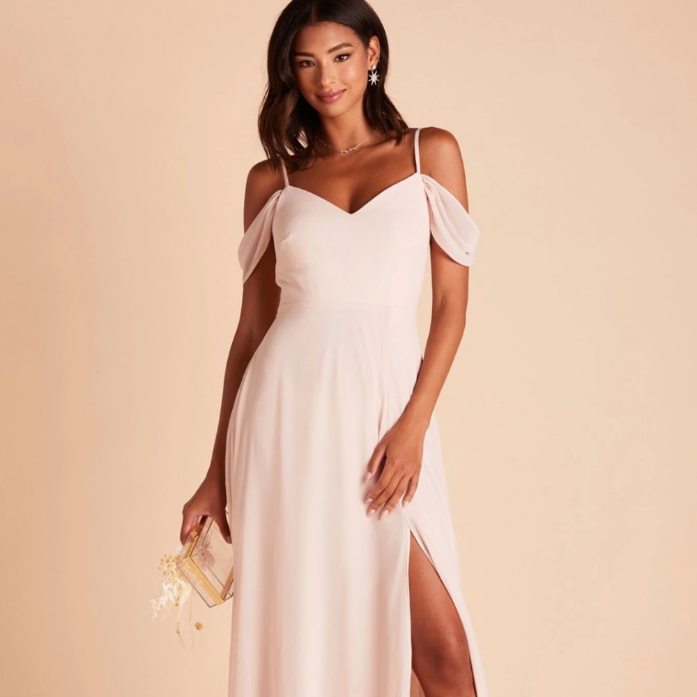 Birdy Grey Devin Dress with slit in Pale Blush